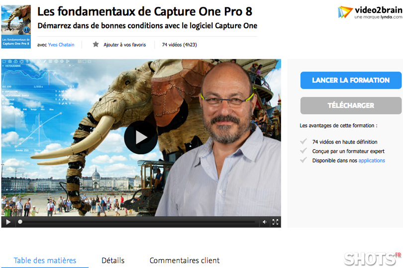 voir le tutoriel video Capture one Pro