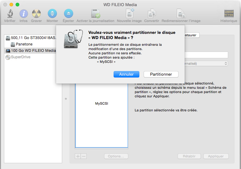 partition volume cible iscsi mac