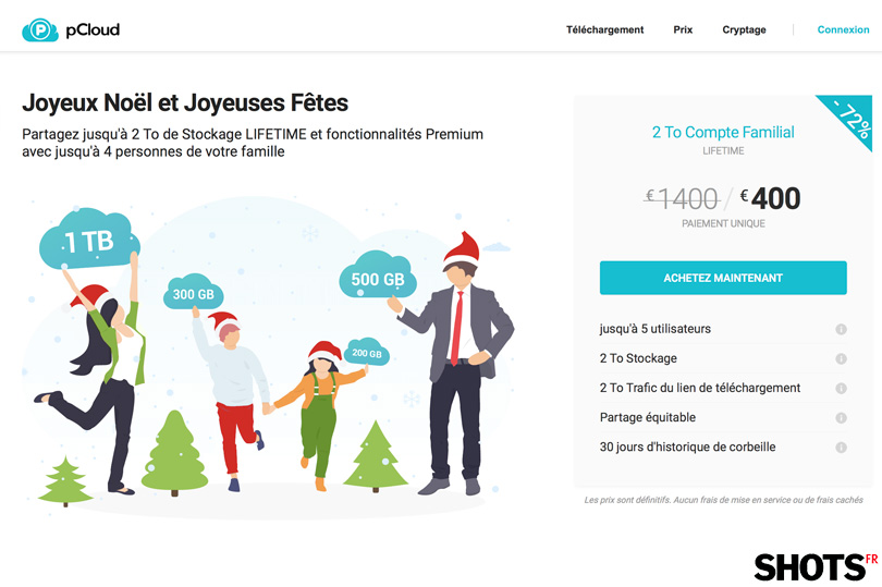 Partage familial. À Noël, offrez un espace pCloud à toute votre famille