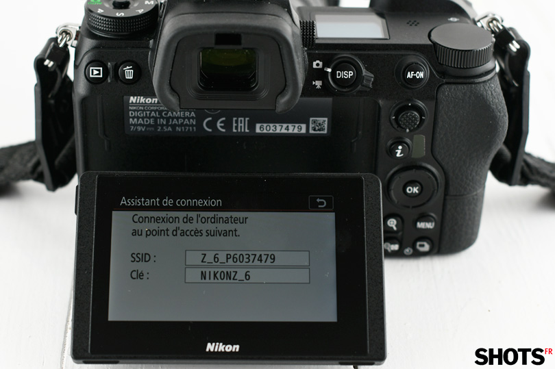 transfert d'images par wifi de Nikon Z sur le Mac