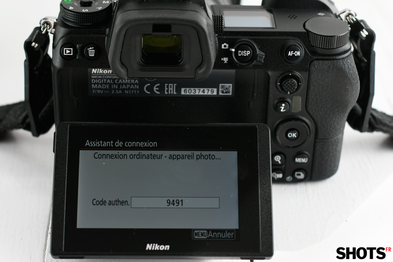 transfert d'images par wifi de Nikon Z sur le Mac