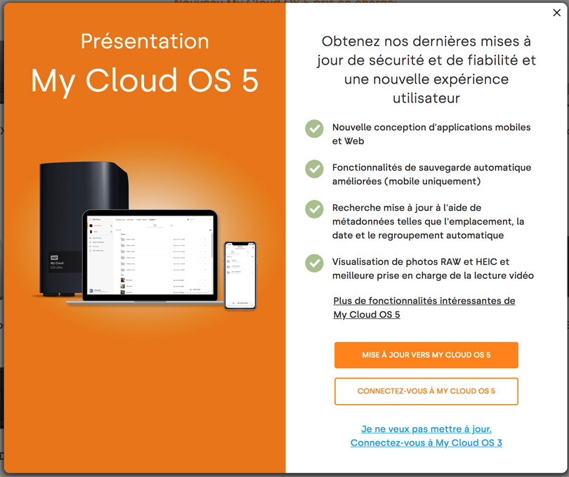 mise à jour My Cloud OS5 NAS PR4100